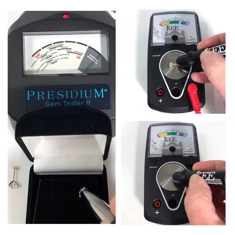 14KT 2 CARAT GENUINE MOISSANITE SOLID YELLOW GOLD MARTINI SET STUD EARRINGS NWOT - Picture 7 of 12